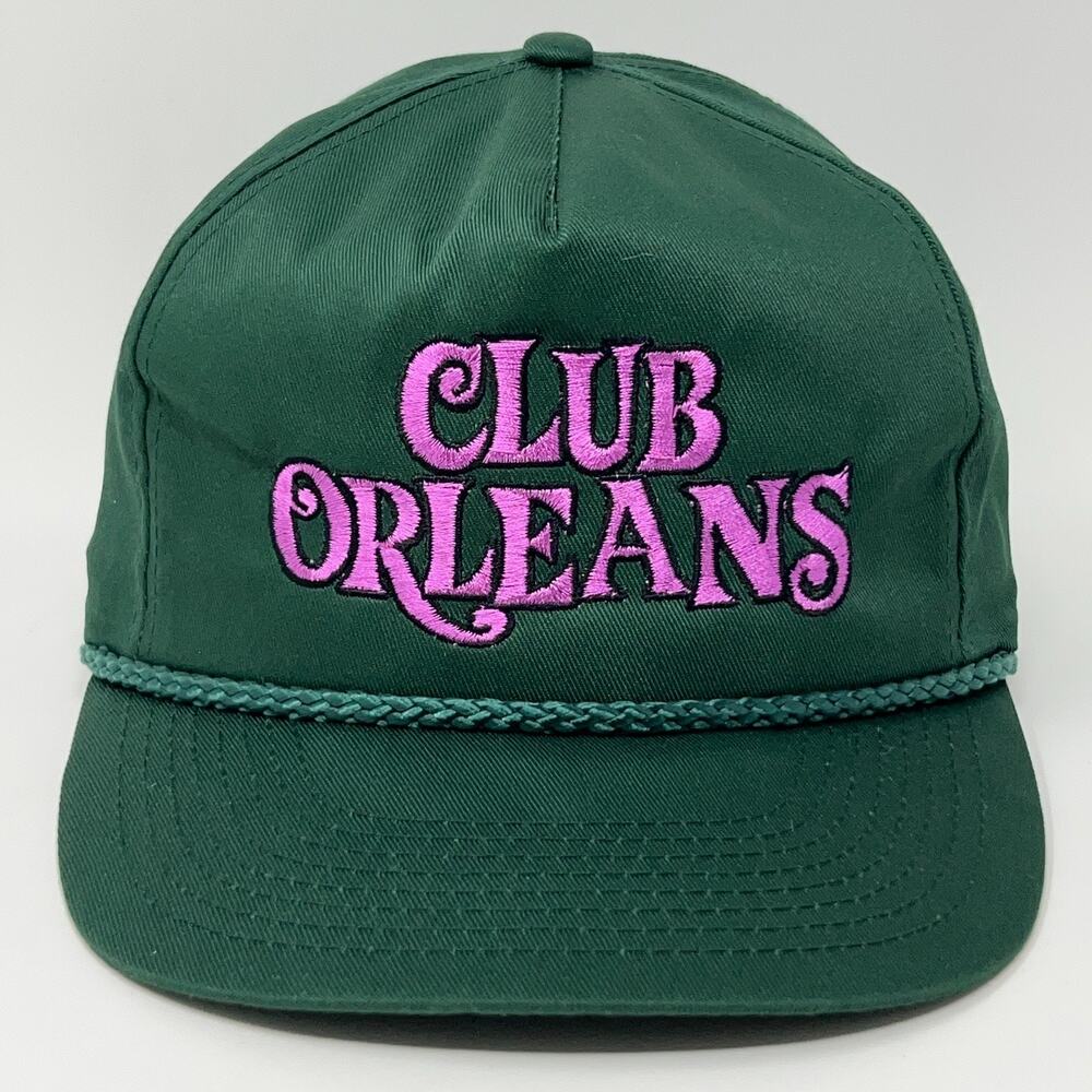 Vintage 90s Club Orleans Casino Las Vegas Hat Baseball Cap Hotel Snapback Green